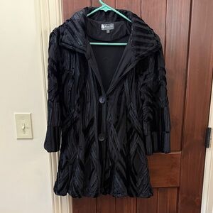 INC International Concepts Black Textured Jacket